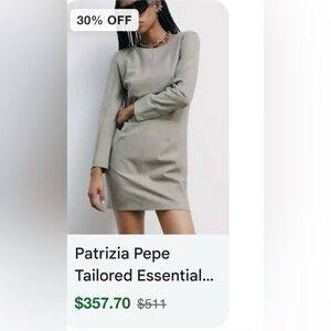 ❤️NWT Patrizia Pepe short sleeve grey stretch dress